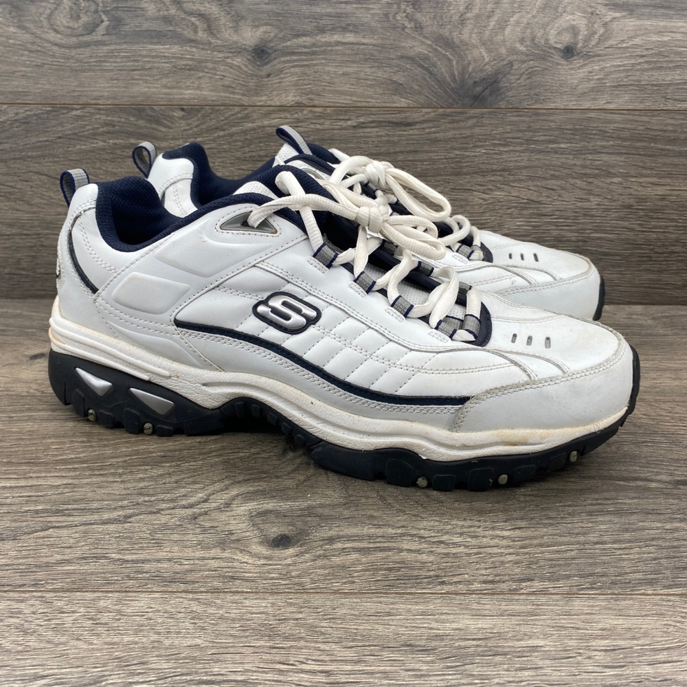Skechers Sport SN 50081 Sneakers Mens 13 White Navy Chunky Leather Dad Shoes
